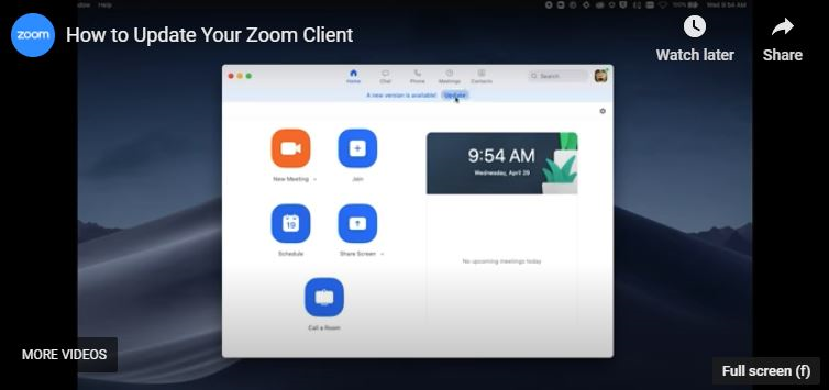 zoom desktop client update